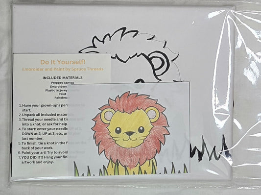 DIY Embroider and Paint Lion