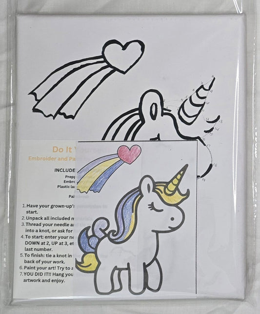 DIY Embroider and Paint Unicorn